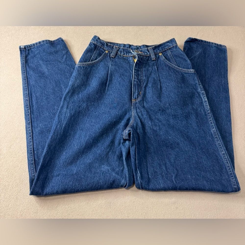 vintage 80s hunt club high waist size 8 blue jeans made in usa tapered leg
